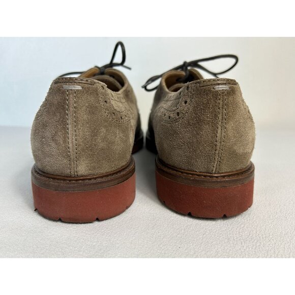 Brunello Cucinelli Italy Suede Lug Sole Brogue Wingtip Beige Brown - Sz 10.5 - Picture 5 of 10